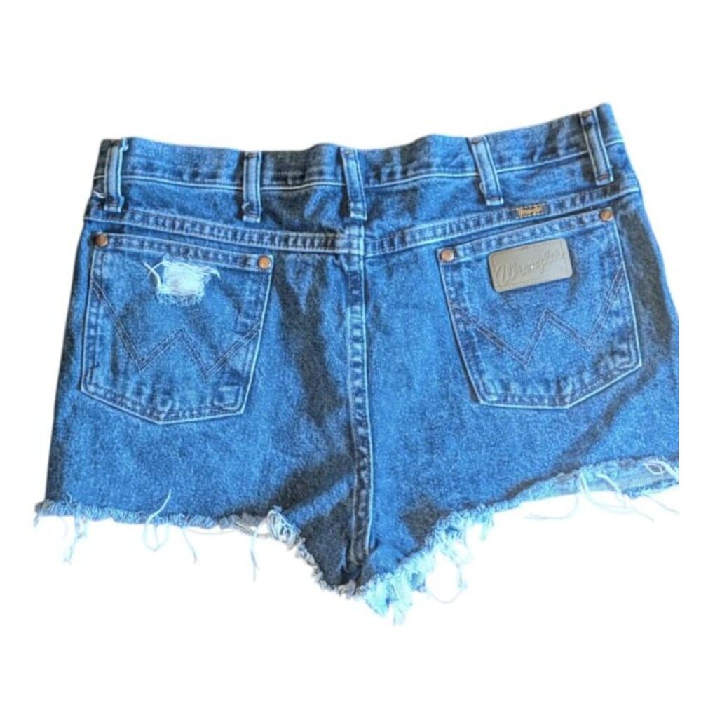 Wrangler Western High-Waisted Distressed Cutoff Denim Shorts, Size 34